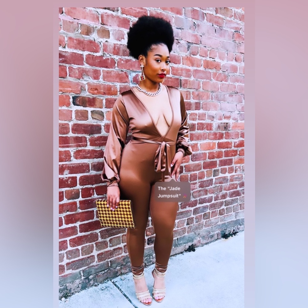 Satin Brown Jumpsuit